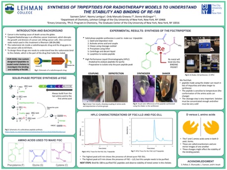 Synthesis of Tripeptides for Radiotherapy models to understand the Stability and Binding of Re-188 
2019